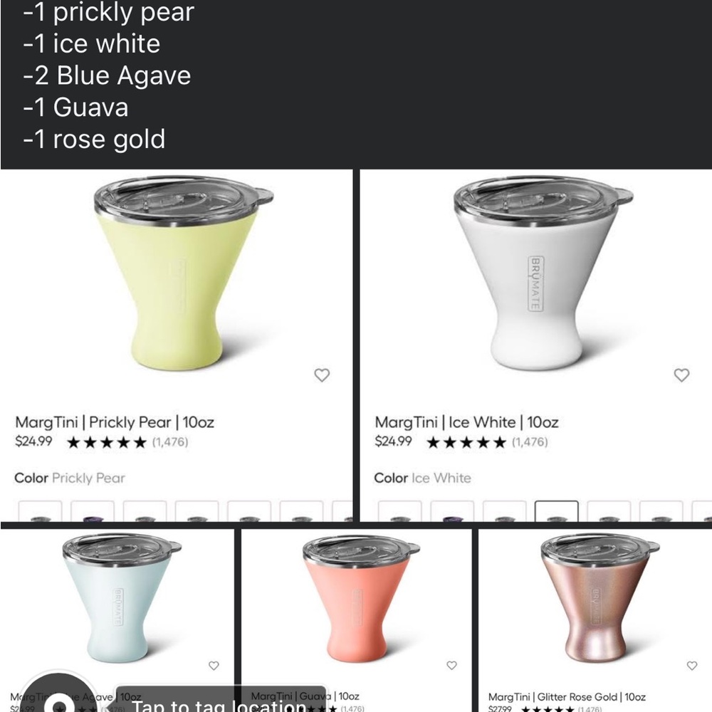 4 Brümate MargTini Cups NEW IN BOX - Guava, Blue Agave, Prickly Pear, Ice White